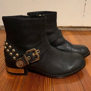 Gold Studded Vince Camuto Ankle Boots, size 9.5